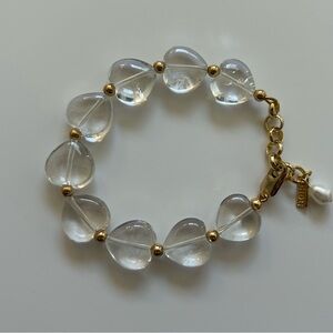 Eliou Gold and Glass Heart Bracelet NEW from Saks